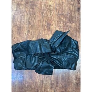 Ashley Stewart Faux Leather Strapless Top Knot Corset Black Plus‎ Size 22/24